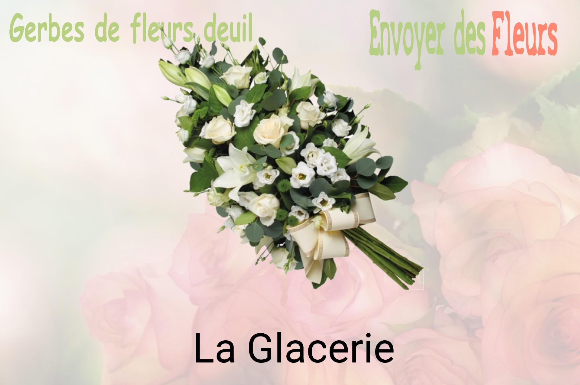 Gerbe de fleurs de deuil livrée à La Glacerie